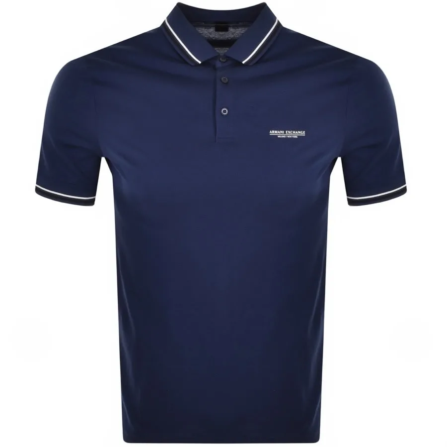 Armani Exchange Short Sleeved Polo T Shirt Navy