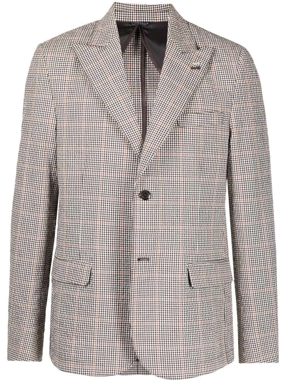 Gingham-check Single Breasted Blazer