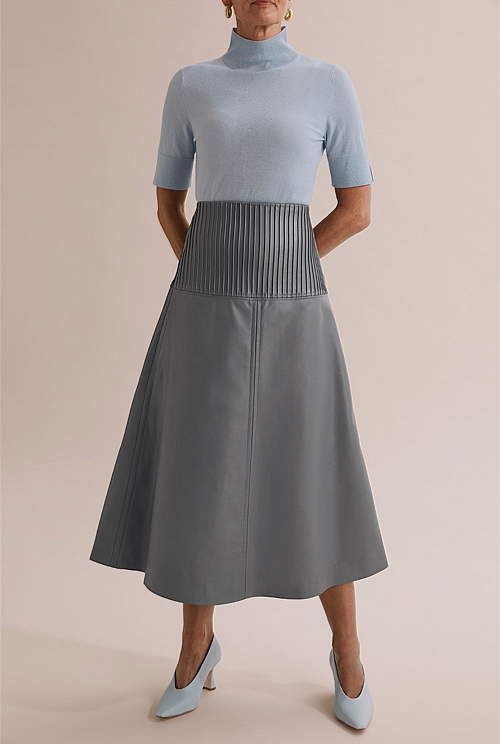 Panelled A Line Skirt